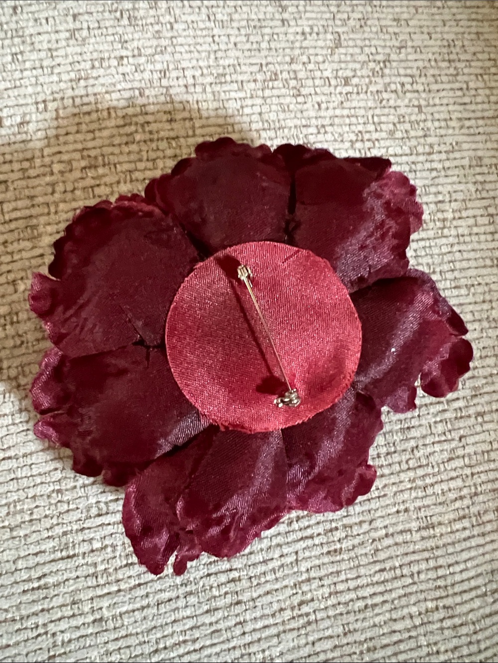 Burgundy Floral Brooch - Picture 2 of 3